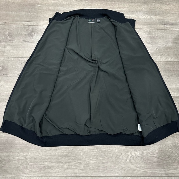 Men's Greg Norman XL Knit Sweater Vest Black Zipper Cotton Windbreaker Lining - Picture 7 of 11